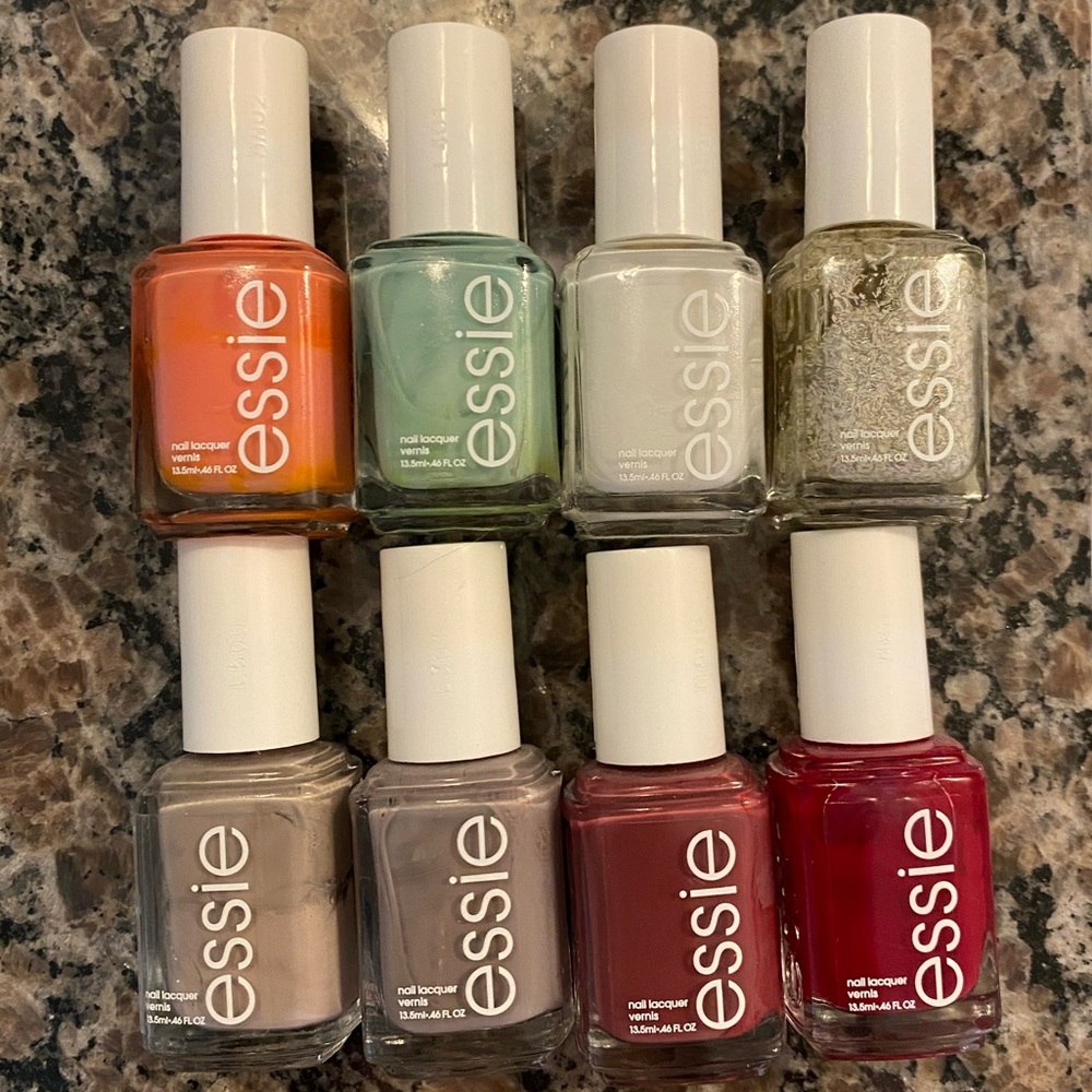 Bundle of 8 Essie Nail Polishes (Various Colors)